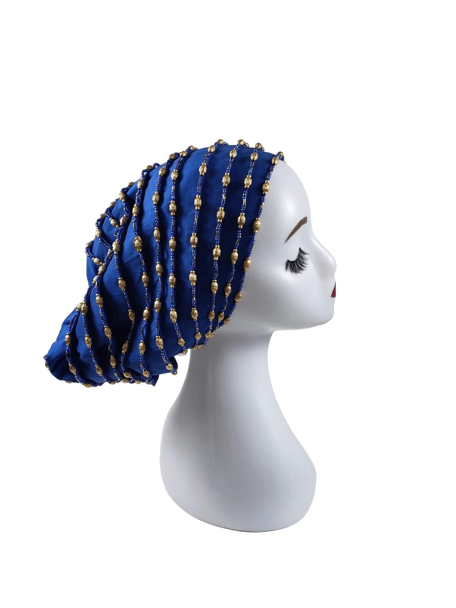 Handbeaded Silk Turban - Luxury Ready-to-Wear Headwrap