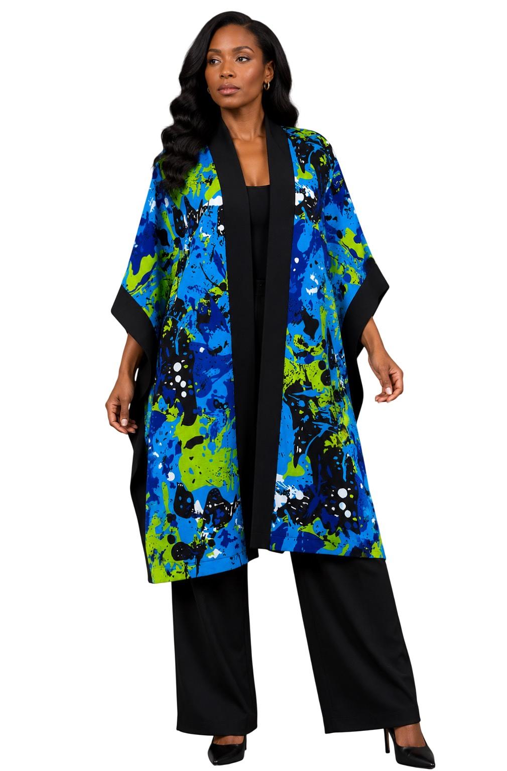 Ankara Poncho Kimono Cape – Handmade African Print Outerwear